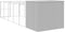 vidaXL - Hondenhok - met - ren - 214x661x181 - cm - staal - lichtgrijs