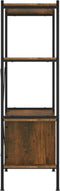 vidaXL - Opbergrek - 4-laags - met - kast - 80x40x130 - cm - staal - en - bewerkt - hout