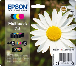 Epson 18 - Inktcartridge MultiPack - 175pg + 3x180pg - Zwart Cyaan Magenta Geel (1 pack)