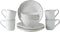 Dutch Rose Organic Serviesset 4 persoons - 12 Delig Servies Wit