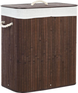 Beliani KANDY - Mand - Donkere houtkleur - Bamboehout