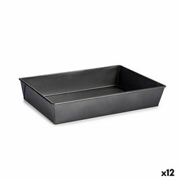 Vierkante mal Kinvara CK31470 Donker grijs Metaal Koolstofstaal 24 x 6,5 x 36,5 cm (12 Stuks)