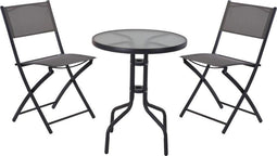 Bistro set 3 stuks - terras meubel - tuin meubel - 2 stoelen 1 tafel - opklapbaar