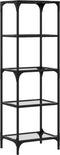 vidaXL - Opbergrek - met - transparant - glazen - blad - 40x30x123 - cm - staal