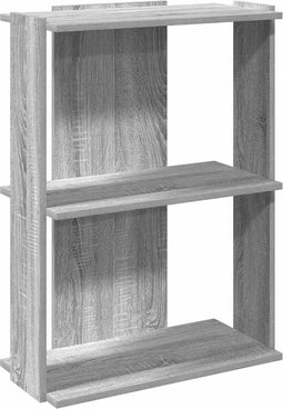 vidaXL - Boekenkast - 3-laags - 60x30x80 - cm - bewerkt - hout - grijs - sonoma - eiken