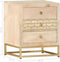 vidaXL - Nachtkastje - 40x30x50 - cm - massief - mangohout - goudkleurig