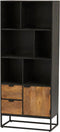 Boekenkast Genovese 190 cm mangohout - Naturel/zwart