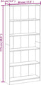 vidaXL - Boekenkast - 80x24x175 - cm - bewerkt - hout - gerookt - eikenkleurig