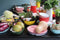 CABANAZ - bord, keramiek, FONDUE PLATE, roze