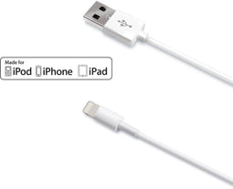 USB-Lightning Kabel Slim Tip, Wit - Celly