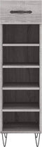 vidaXL - Schoenenkast - 30x35x105 - cm - bewerkt - hout - grijs - sonoma - eikenkleur