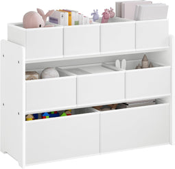Lestarain Speelgoedrek voor Kinderen Wit - Opbergkast met 9 Speelgoedboxen - Kinderkamer &