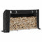 vidaXL - Haardhoutrek - met - regenhoes - 200,5x41x110,5 - cm - staal