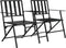 vidaXL - Tuinbank - 2-zits - inklapbaar - 137 - cm - staal - zwart