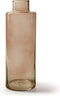 Jodeco Bloemenvaas Willem - transparant beige glas - 11,5 x 26 cm - fles vorm vaas