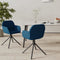 vidaXL - Eetkamerstoelen - draaibaar - 2 - st - fluweel - blauw