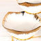 Serveerplateau met 3 keramische schalen, goudkleurig, 18/21/26 cm
