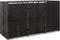 vidaXL - Containerberging - viervoudig - 274x80x117 - cm - poly - rattan - grijs