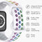 imoshion Sport⁺ bandje - Geschikt voor Apple Watch 1, 2, 3, 4, 5, 6, 7, 8, 9, 10 (42 mm), SE - 38/40/41 mm - White Rainbow - M/L