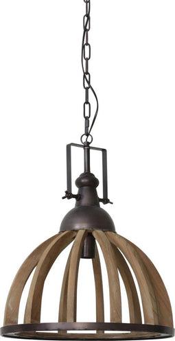 Hanglamp Djem - Hout Kop Zink - Ø47x58cm