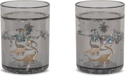 Konges slojd 2 Pack glittter bekers - Dino - Drinkbeker kind - 2 stuks