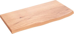 vidaXL - Wandschap - 60x30x2 - cm - behandeld - massief - eikenhout - lichtbruin