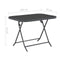 vidaXL - Tuintafel - inklapbaar - 100x75x72 - cm - glas - en - staal - grijs
