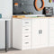 vidaXL - Garagekast - 30x51x85 - cm - massief - grenenhout - wit