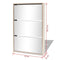 vidaXL - Schoenenkast - drielaags - met - spiegel - 63x17x102,5 - cm - eiken