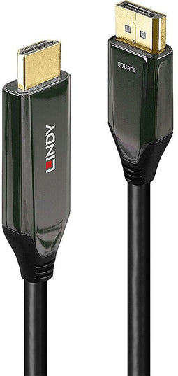 Lindy 40931 - DisplayPort naar HDMI Adapterkabel - 8K@60Hz - 2.00 m - Zwart