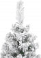 vidaXL - Kunstkerstboom - met - sneeuw - smal - 210 - cm - PVC - groen