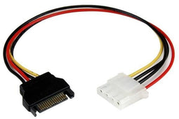 Startech.com LP4SATAFM12 - Voedingskabel SATA-naar-Molex 30 cm - Geel Multi-color Rood Wit Zwart