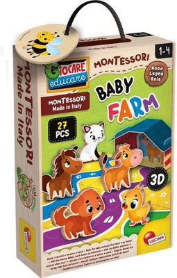 Baby Farm - houten leerspel - gebaseerd op de Montessori-methode - LISCIANI