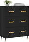 vidaXL - Dressoir - 69,5x34x90 - cm - bewerkt - hout - zwart