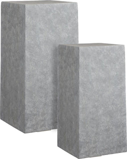 Mica Decorations Juliette Sokkel - Set van 2 - L35 x B35 x H70 cm - Lichtgewicht Kunststof - Lichtgrijs