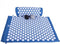 Confibel Acupressure Mat en Kussen - Spijkermat + Kussen Set + Triggerpoint Bal - Massage & Ontspanning - 65x40 cm - Blauw