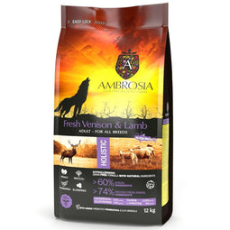 Voer Ambrosia Świeża Dziczyzna i Jagnięcina Volwassen Lam Herten 12,7 KG 12 kg