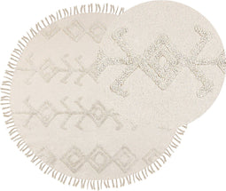 HARRAN - Laagpolig vloerkleed - Lichtbeige - 140 cm - Katoen