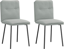 vidaXL - Eetkamerstoelen - 2 - st - fluweel - lichtgrijs