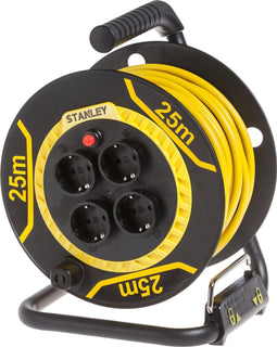 Stanley - Pvc-Kabelhaspel - 25 M - 3G1.5 - 4 Stopcontacten