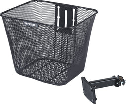 Basil Bilbao - Voormand fiets - Vaste montage - Fijnmazig staal - Zwart - 26x22x28 cm