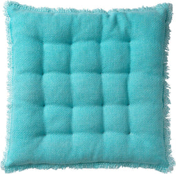 Dutch Decor - BURTO - Stoelkussen van gewassen katoen Antigua Sand 40x40 cm - blauw - Zitkussen