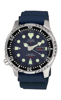 Citizen NY0040-17LE - Automatisch Duikhorloge - Lichtwijzer - Blauw/Zilver
