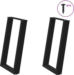 vidaXL - Eettafelpoten - 2 - st - U-vormig - 50x(72-73) - cm - staal - zwart