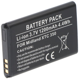 Battery suitable for Midland XTC 350, Li-ion, 3.7V, 1200mAh, 4.4Wh