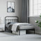vidaXL - Bedframe - met - hoofdbord - metaal - zwart - 100x190 - cm