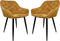 HSM Collection Eetkamerstoel Liverpool Velours/Metaal Goud Set van 2