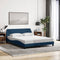 vidaXL - Bedframe - met - hoofdeinde - zonder - matras - 160x200 - cm - stof - blauw