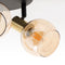 LumenXL Oakland - Plafondspot 3-lichts - Mat zwart met zandgouden en amberkleurig glas