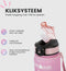 LaCardia Nederlandse Motivatie Waterfles - Drinkfles met rietje - 1 liter met tijdmarkering - Roze blauw